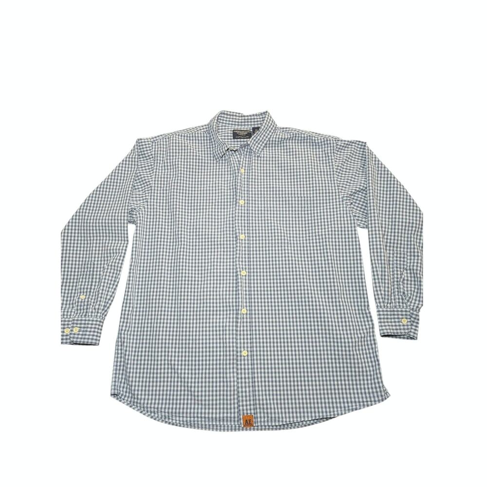 Vintage 90s American Eagle Outfitters Blue Gingham Cotton Button Down Men's L